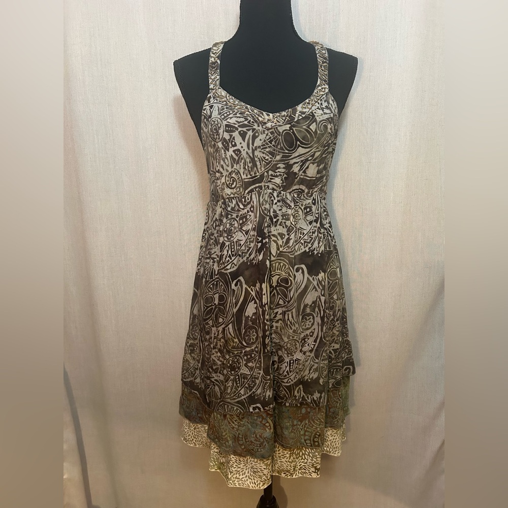 Patterned Boho Midi Dress